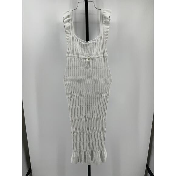 Lpa 'Gracie' White Viscose Midi Dress Size M - Picture 3 of 5